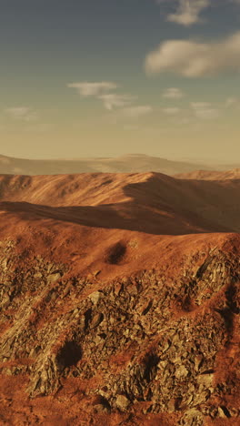 mars landscape with rocky hills and a distant horizon