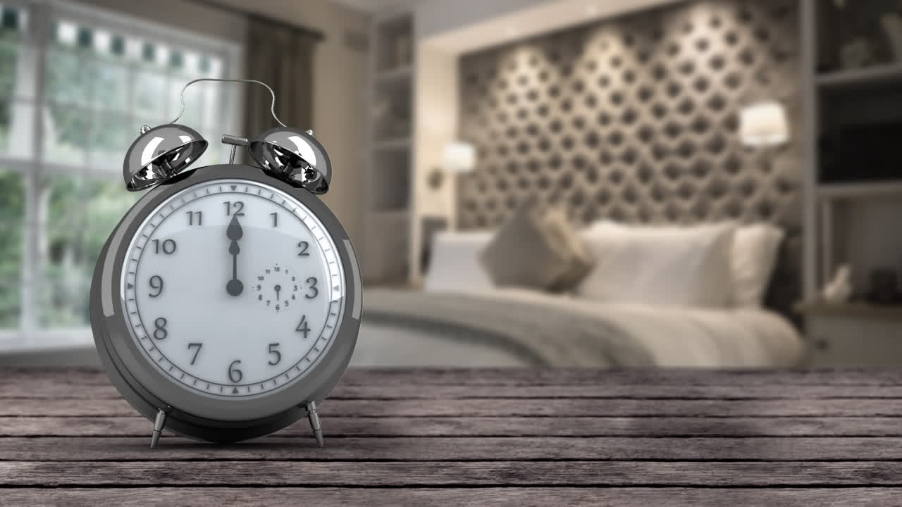 Alarm clock in bedroom