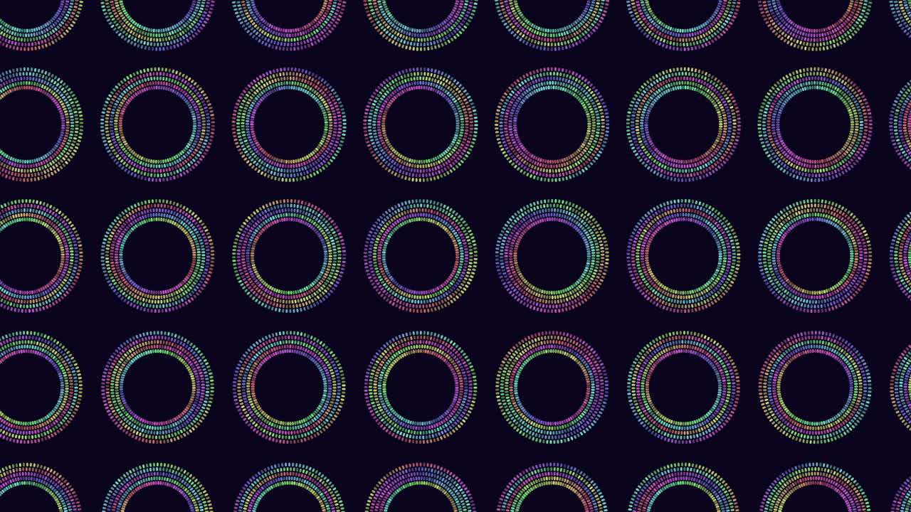 líneas coloridas que se superponen en un patrón circular