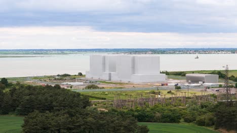 bradwell power station by the river blackwater on dengie peninsula in essex, uk