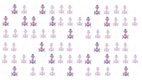 animación de un logotipo de anclaje de cinta rosa múltiple que brilla sobre un fondo blanco