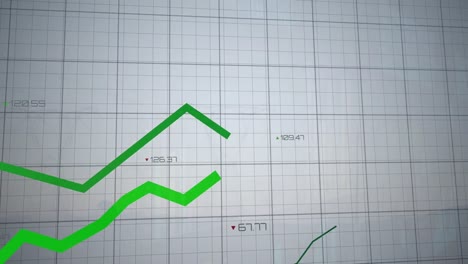 animación del procesamiento de datos financieros sobre un fondo blanco