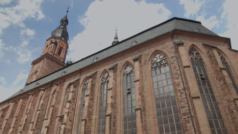 heidelberg heiliggeistkirche chruch on a sunny day with clouds