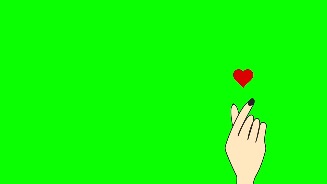 손가락을 는 것에서 떠오르는 추상적인 심장 아이콘