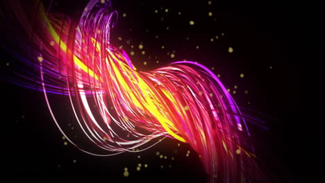 colorful swirling light trails and particles, abstract animation