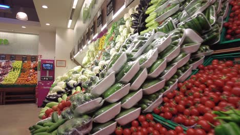 fresh produce display in a supermarket