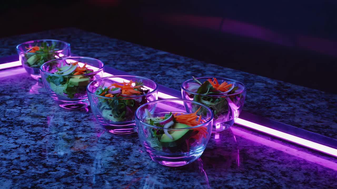 Salad appetizers with avocado and carrots