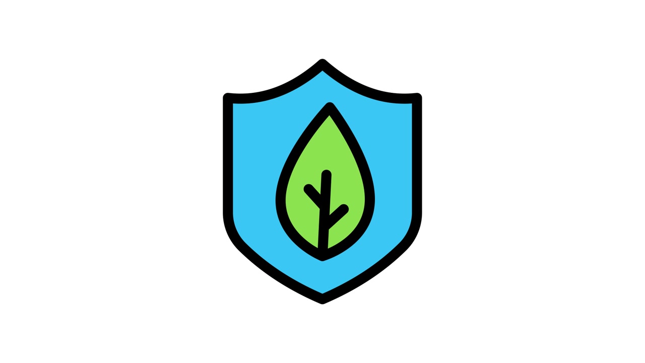 Animated Eco-Friendly Shield with Leaf Icon