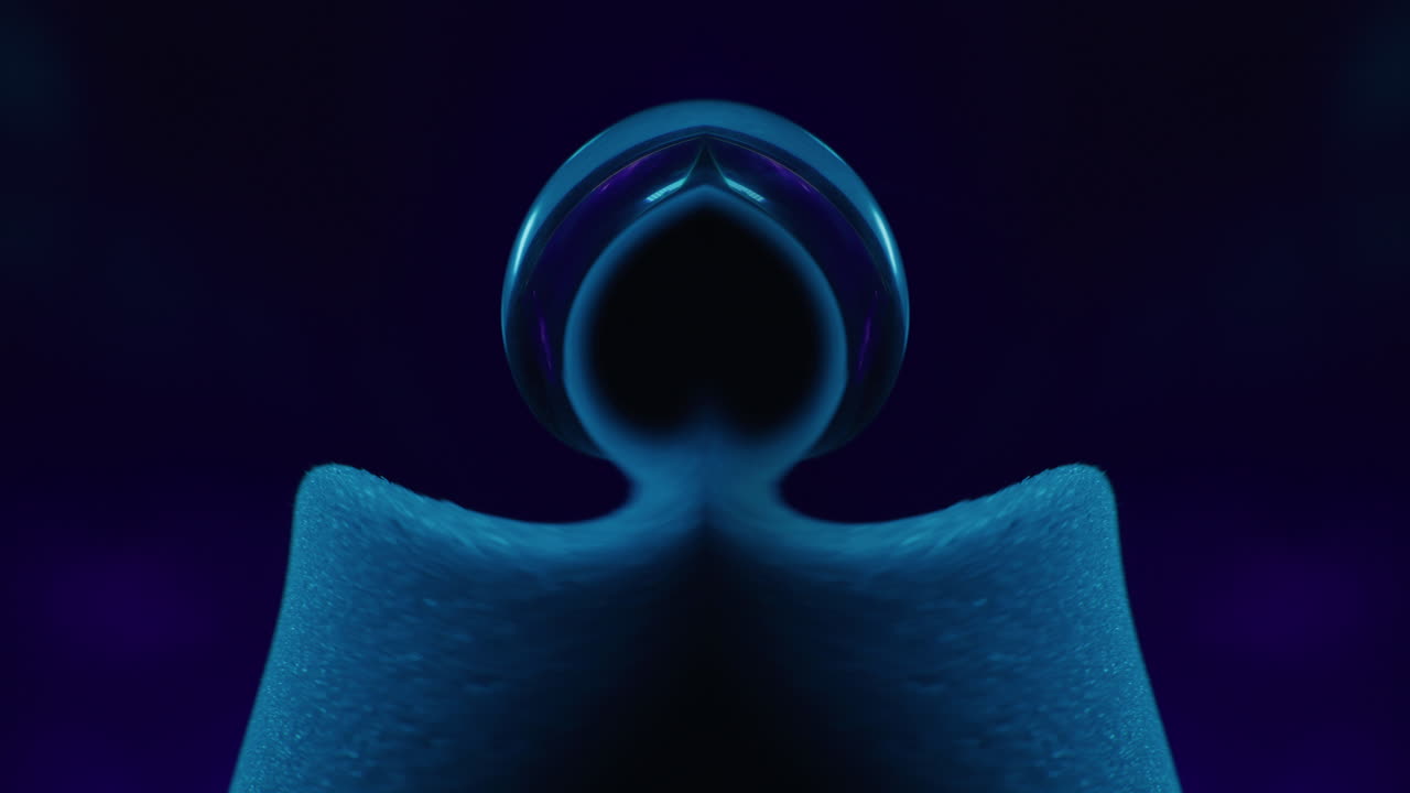 Abstract Alien Figure in Dark Blue and Purple