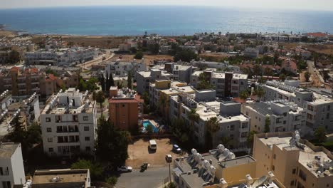 aerial shots of resorts and beaches of paphos, cyprus