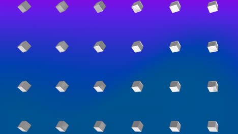 animation of white squares in blue background