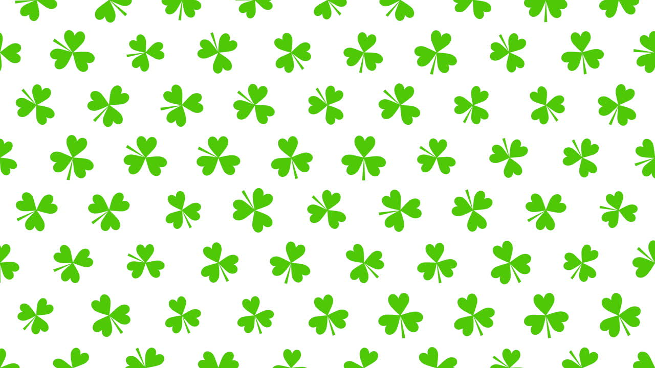 Animation Saint Patricks Day with motion green shamrocks 6