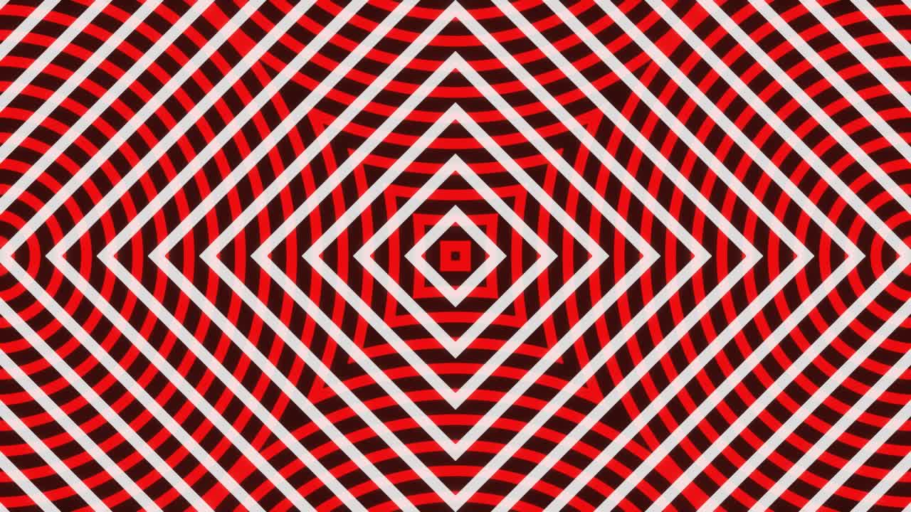 convergencia en el centro de los cuadrados rojo-blancos vj bucle