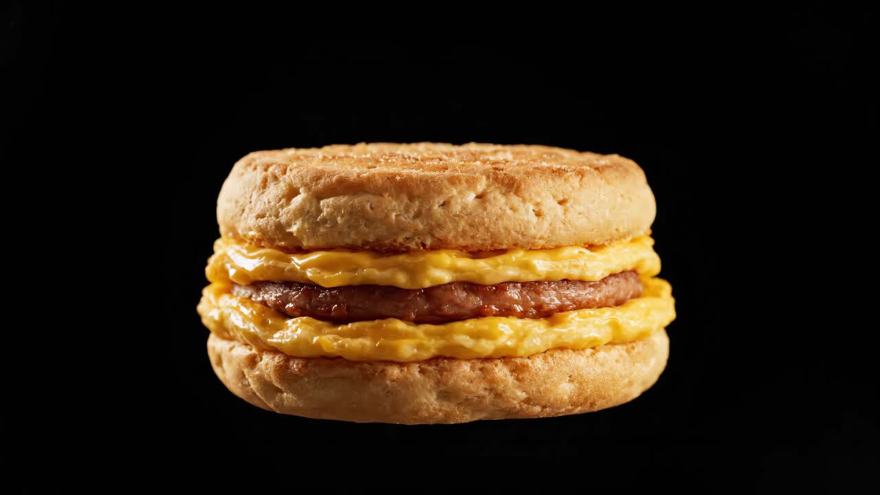 Breakfast Sandwich with Knife