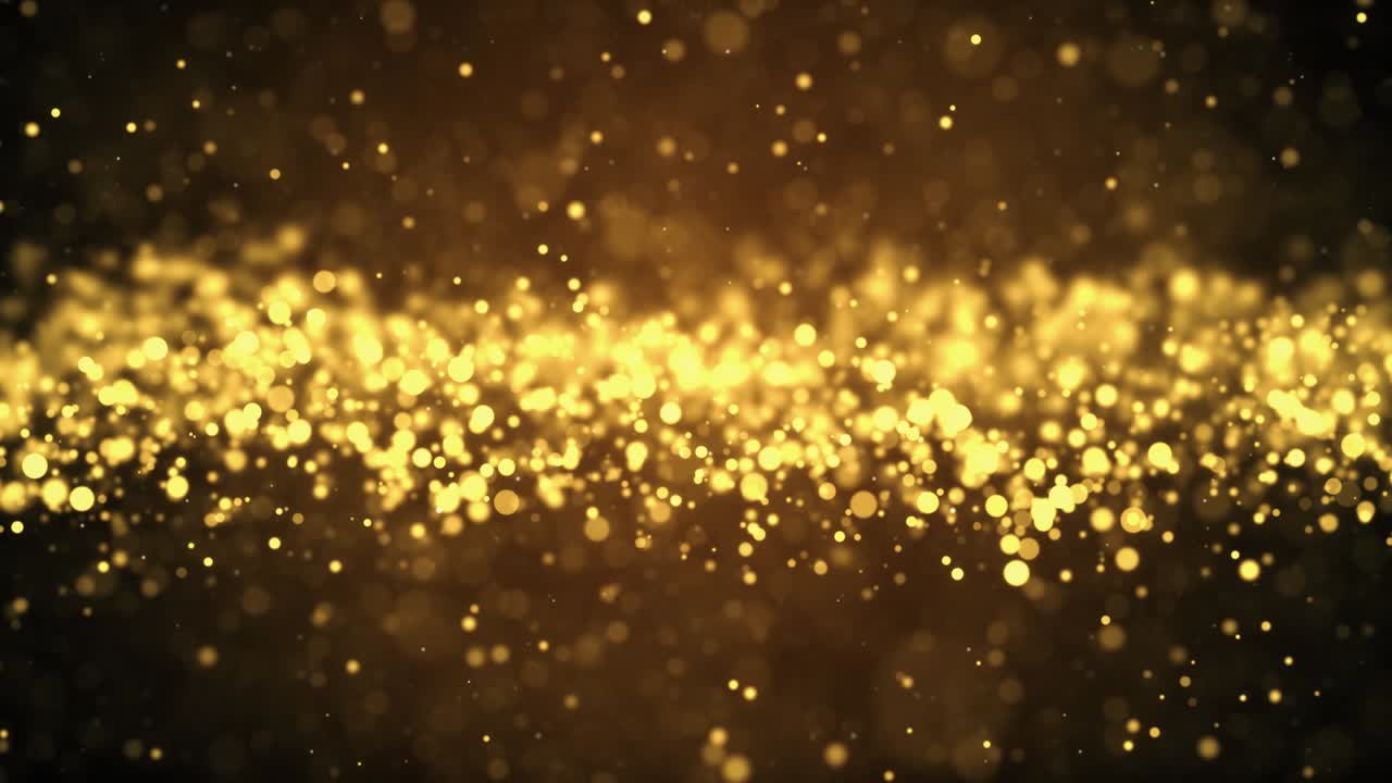 Abstract motion background shining gold particles stars sparks wave movement loop Animation.