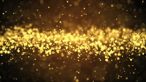 fondo de movimiento abstracto partículas de oro brillantes estrellas chispas movimiento de onda animación de bucle.