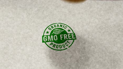 gmo free organic product stamp and stamping loop animation