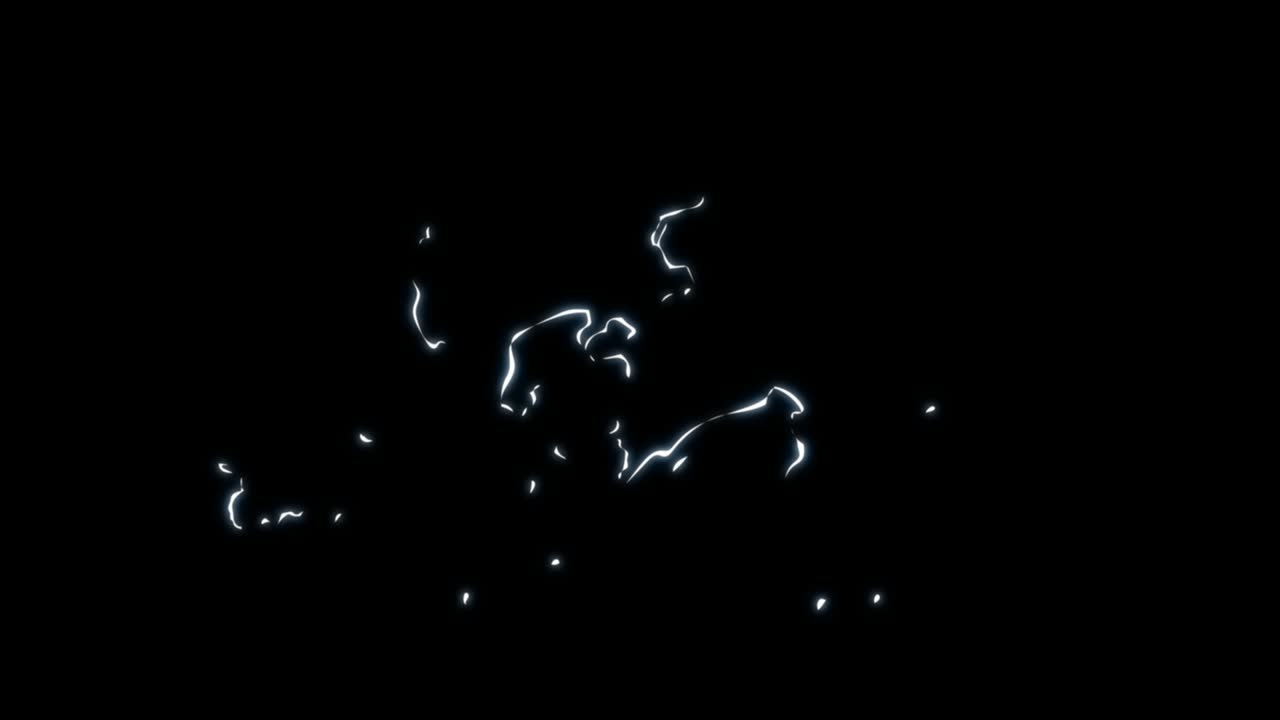 Pack Of Lighting Electricity Elements On Black Background