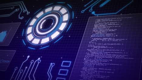 animation of statistics recording and scope scanning on screens over grid