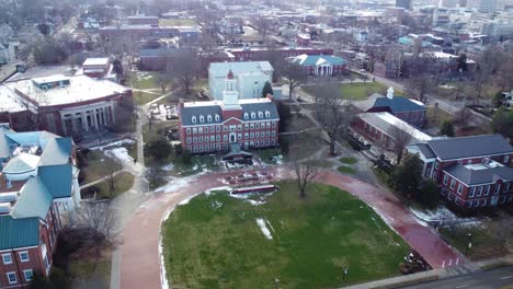 transylvania university campus in lexington, kentucky, aerial drone footage