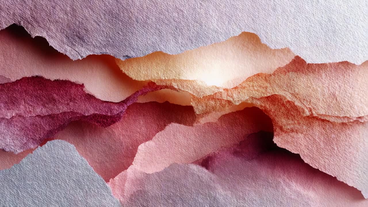 Artistic Creation of Textured Paper Layers Featuring Tints of Pink and Warm Colors, Capturing the Intricate Details and Natural Aesthetic in Two Stunning Frames