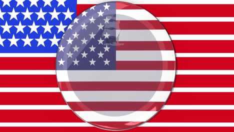 animation of flag of united states of america spinning in circle on flag background