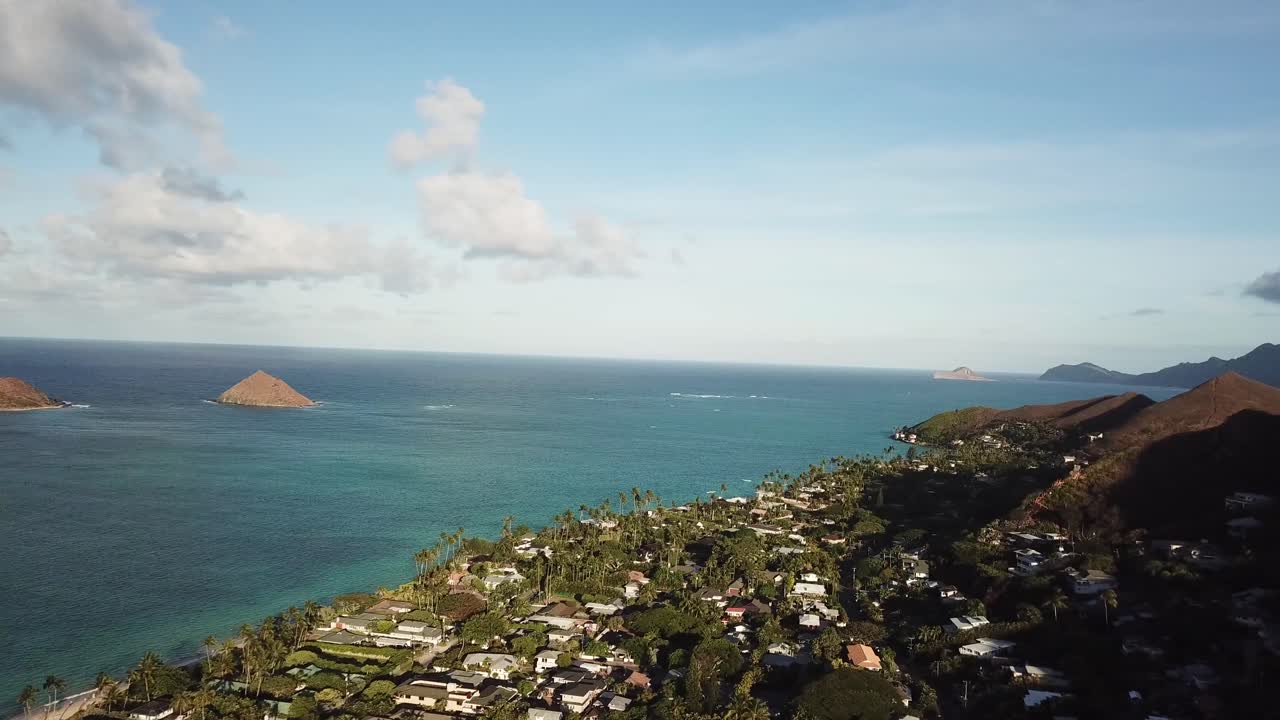 Aerial View of Tropical Island Coastline