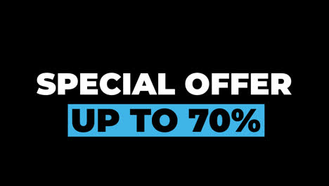 special-offer-up-to-70%-off-word-animation-motion-graphic-video-with-Alpha-Channel,-transparent-background-use-for-web-banner,-coupon,-sale-promotion,-advertising,-marketing-video