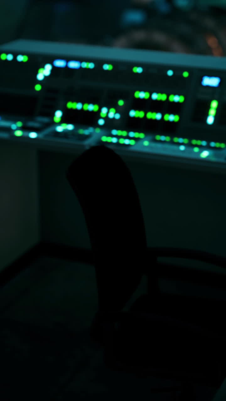 Close Up of a Control Panel with Green Lights