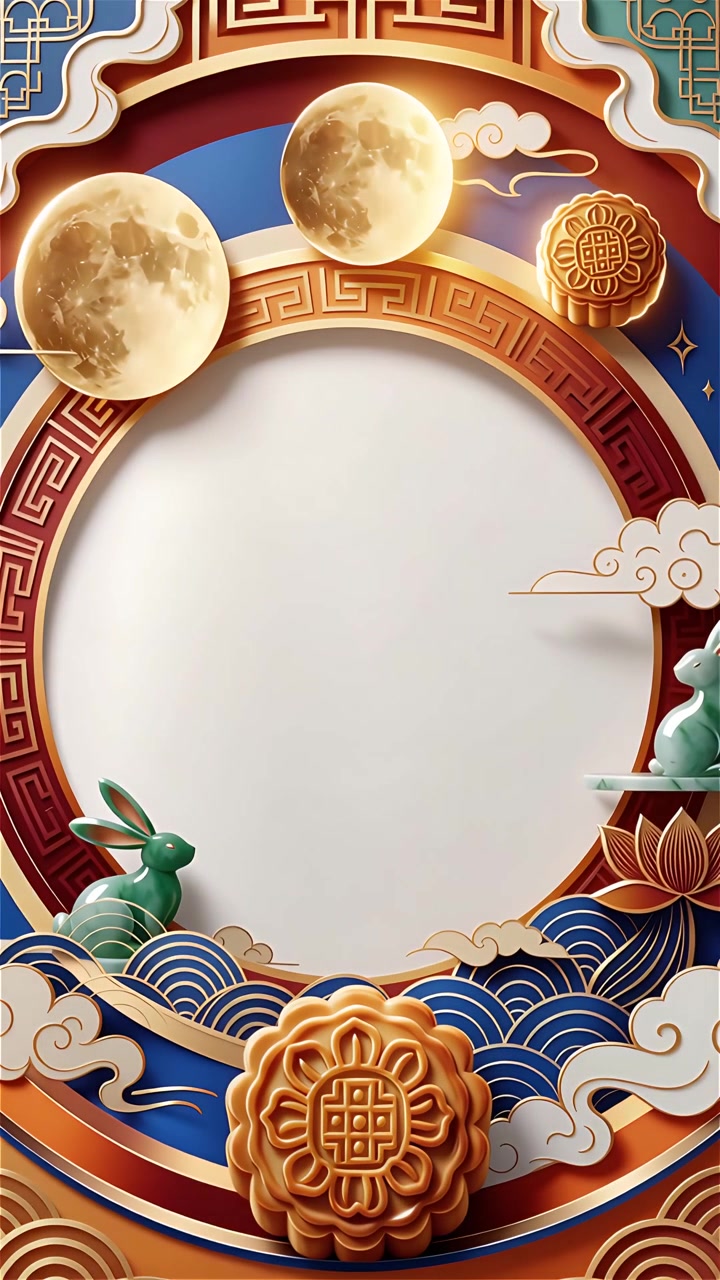 Festa di Metà Autunno: Lanterne della Luna Piena e Torte della Luna Tradizionali 4K