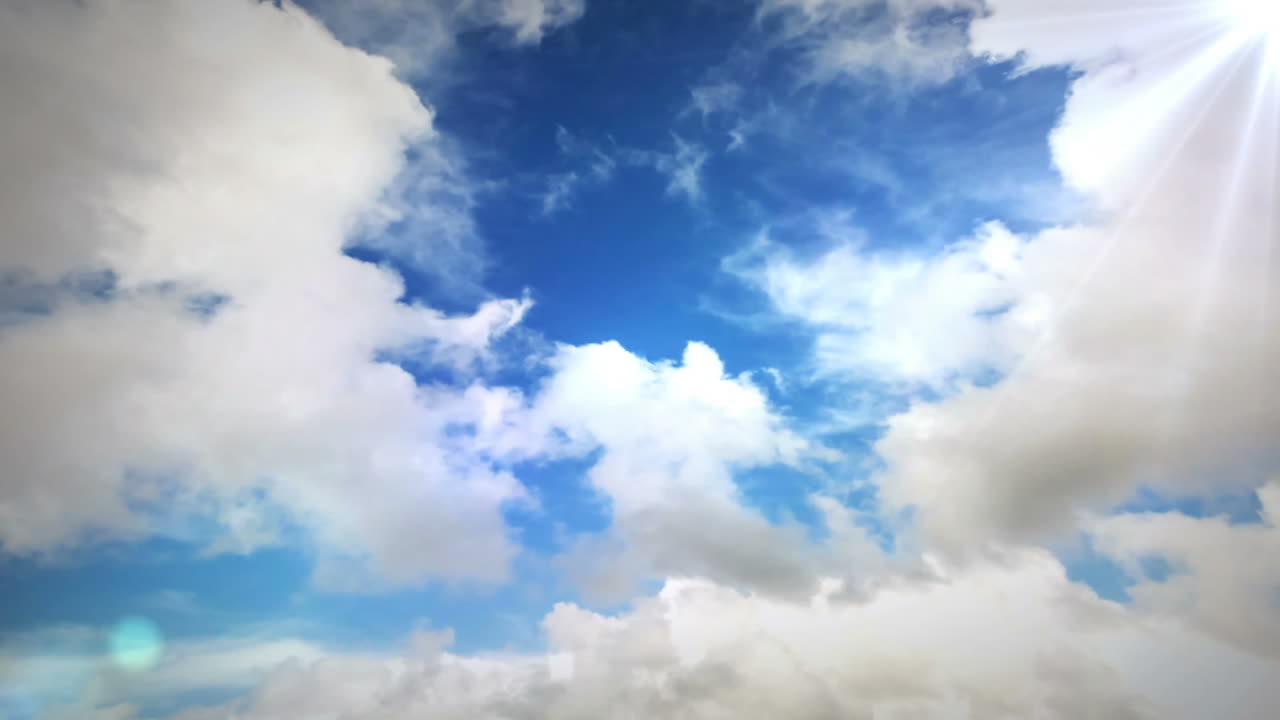 하늘과 구름의 디지털로 생성된 비디오