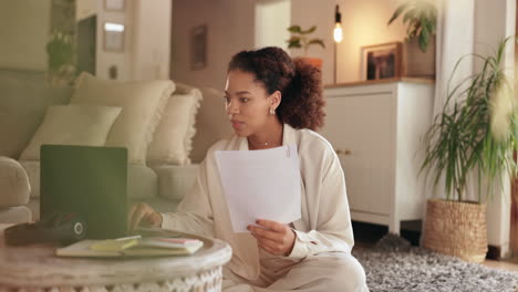 young woman working from home