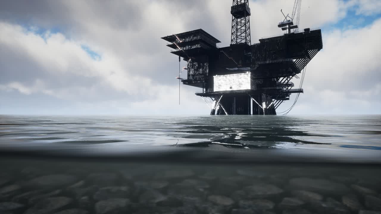 Stor offshore olieboreplatform i Stillehavet