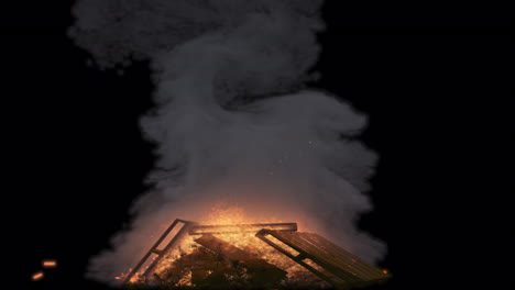 Burning Wooden Pallets