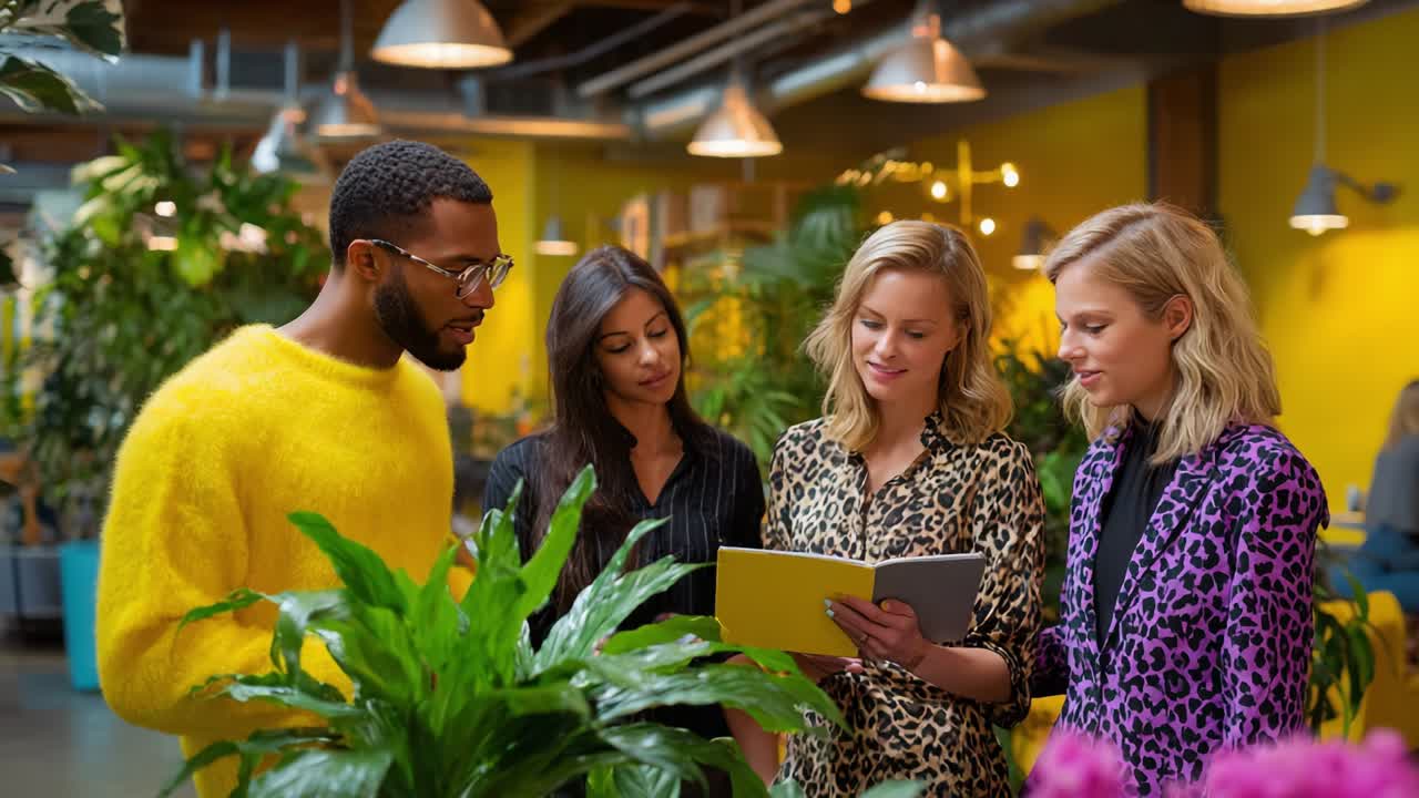 Diverse Business Team Collaborating in Modern Office
