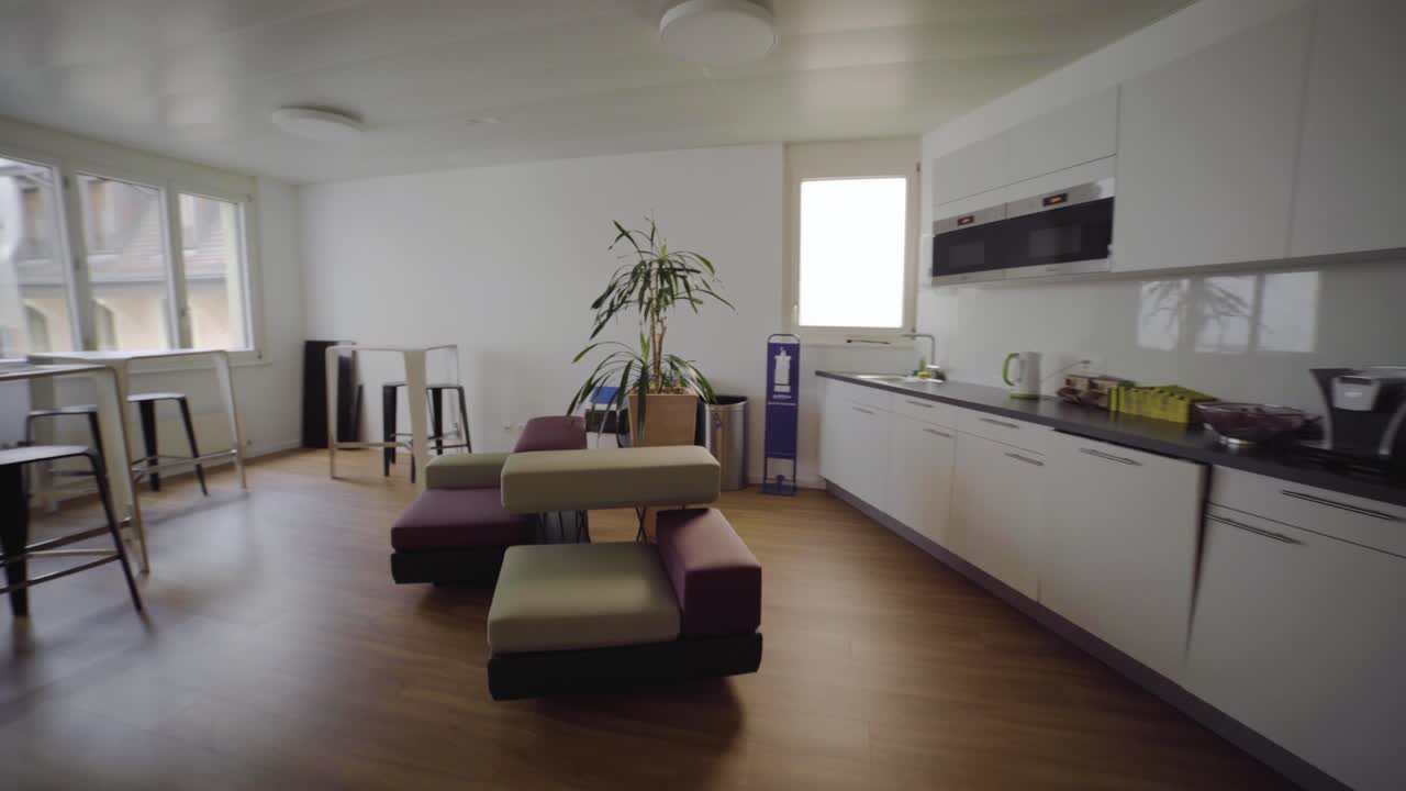 Empty Cafeteria Office Restroom Telecommute Covid