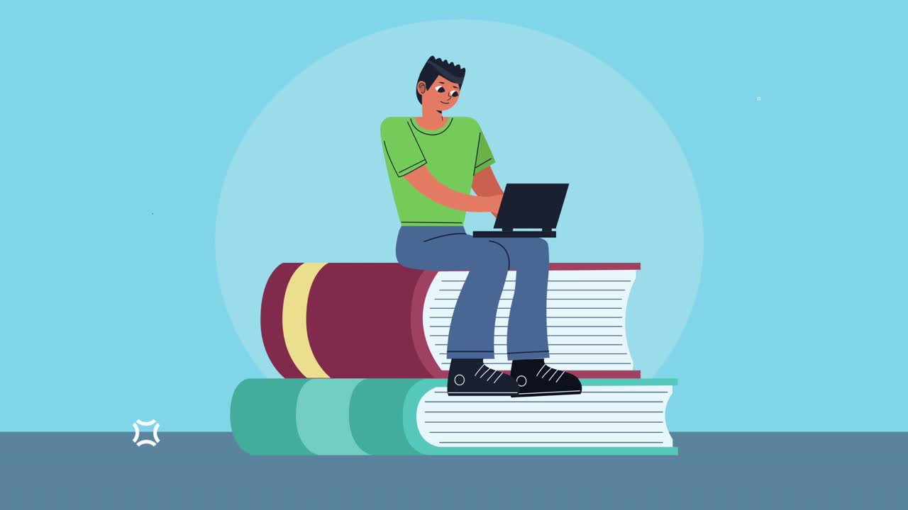 young man working character animation