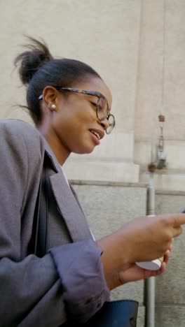 businesswoman walking in the city