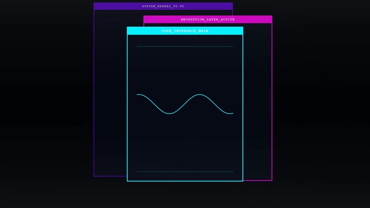 Digital User Interface Displaying Animated Sine Wave Data