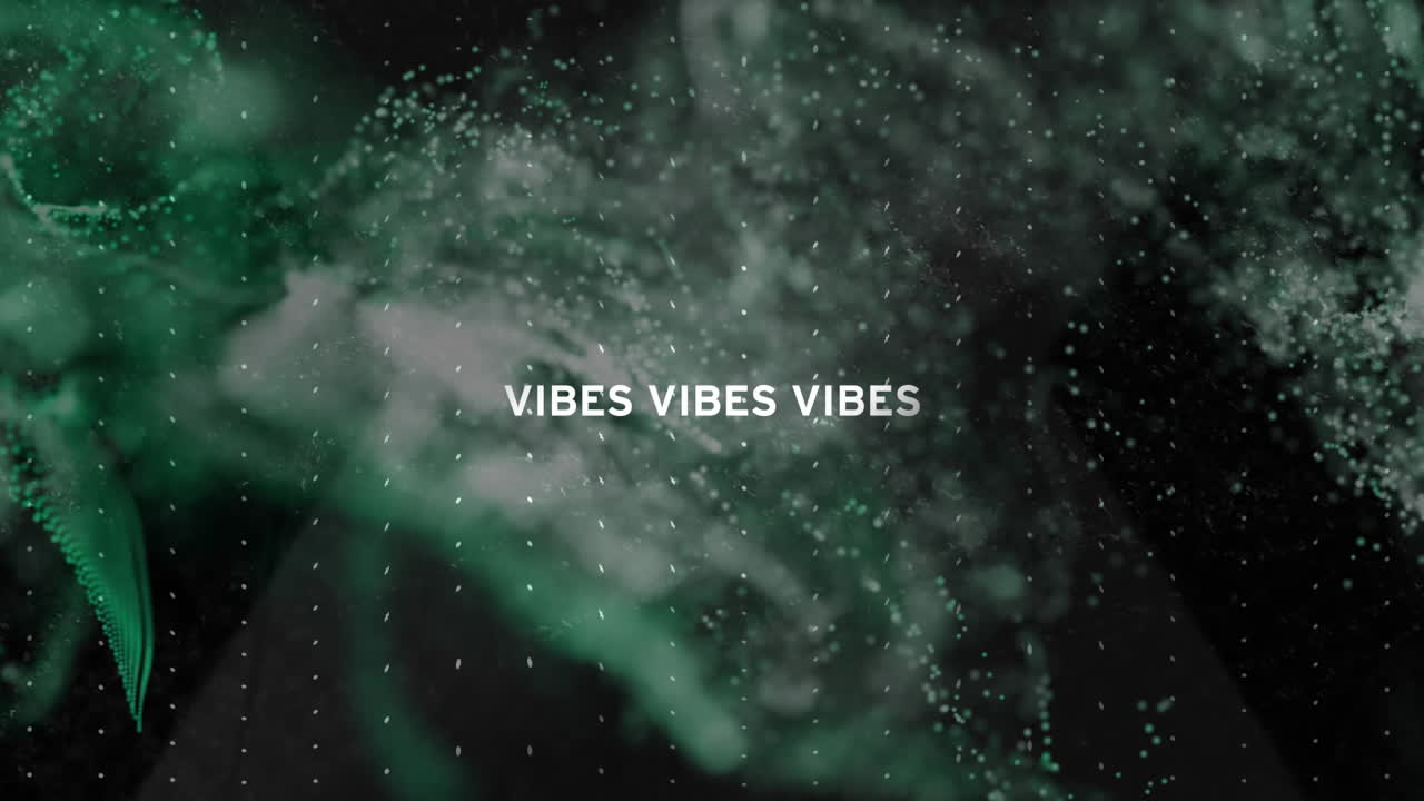 Animation of vibes text over glowing moving wave
