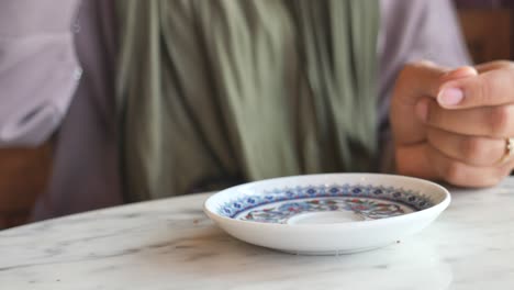 enjoying a traditional turkish coffee