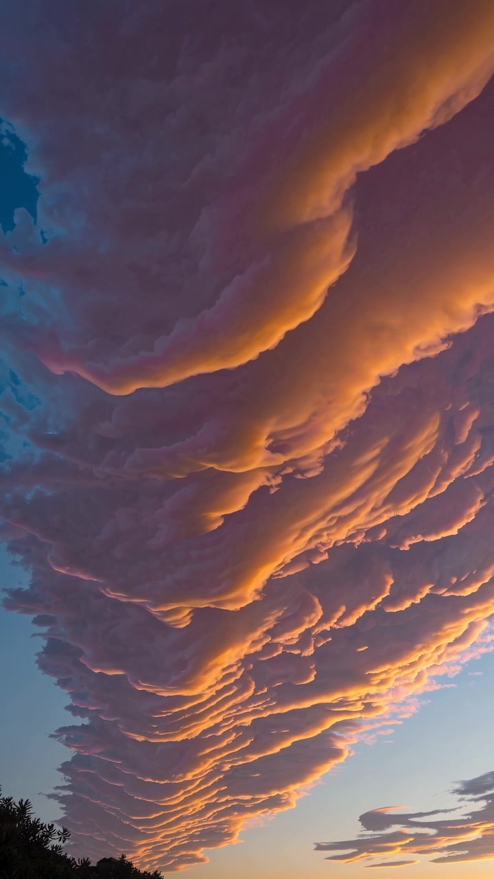Dramatic Sunset Clouds With Golden Light