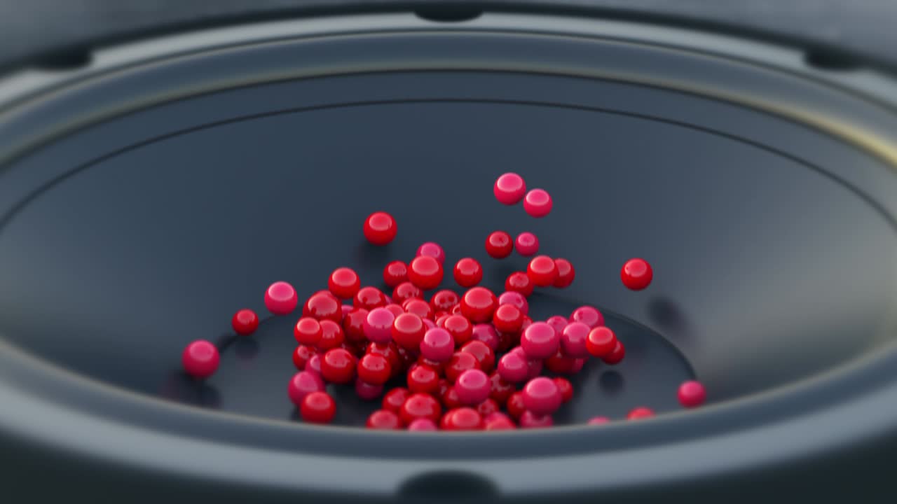 прыгающие блестящие шары на движущемся субвуфере