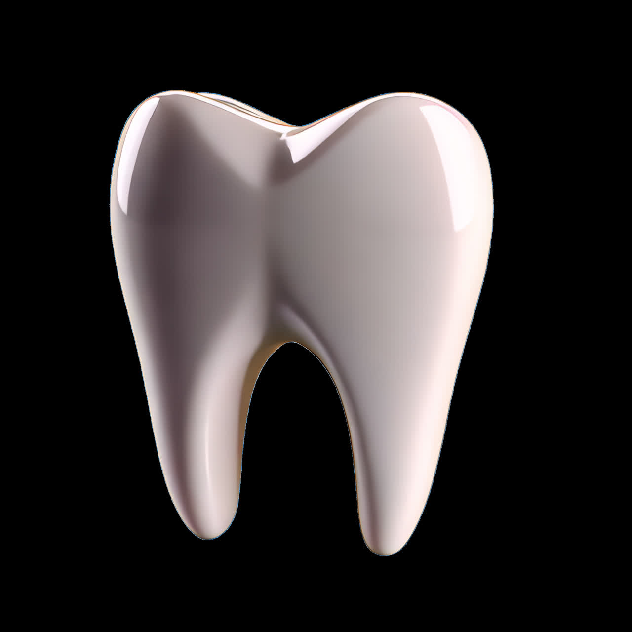 Shiny tooth animation isolated asset, transparent 4K video, alpha channel, ProRes 4444