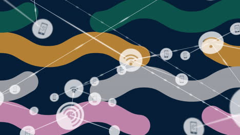 Animation of network of connections over pattern