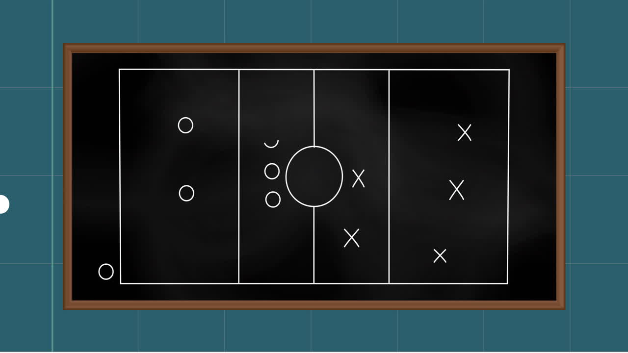 Animation of board with game plan on green background
