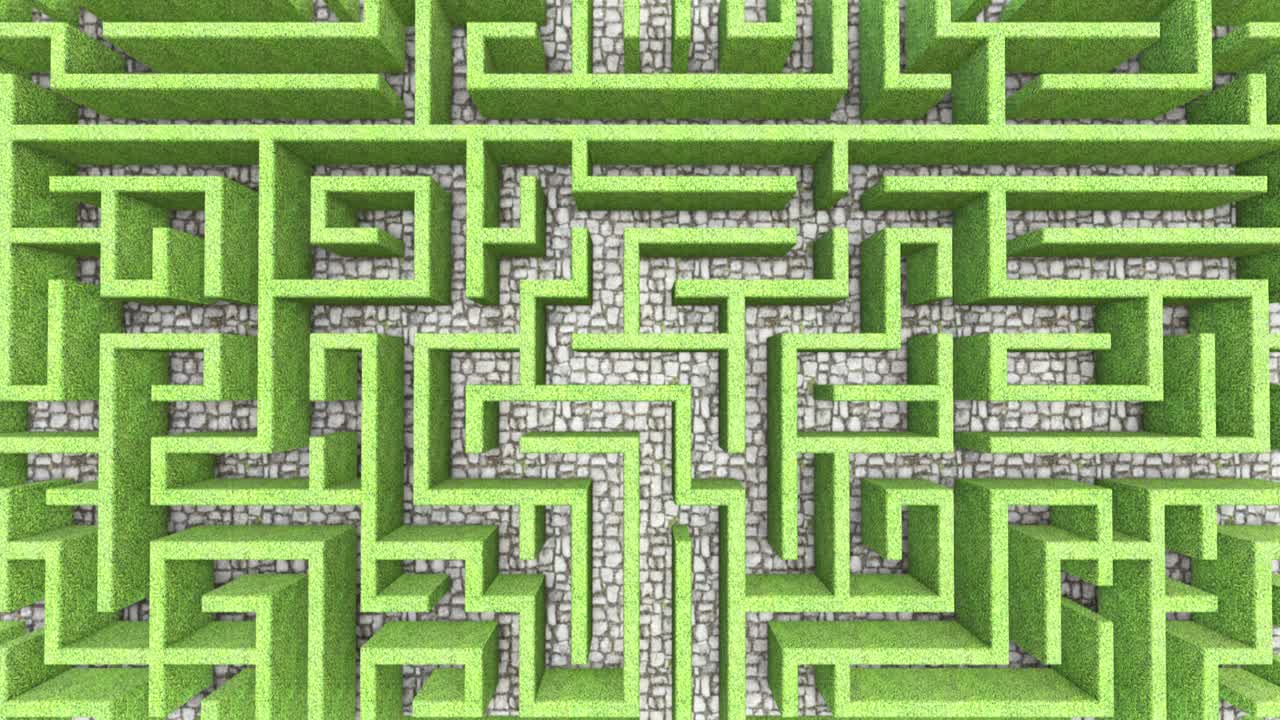 Aerial View of a Complex Maze
