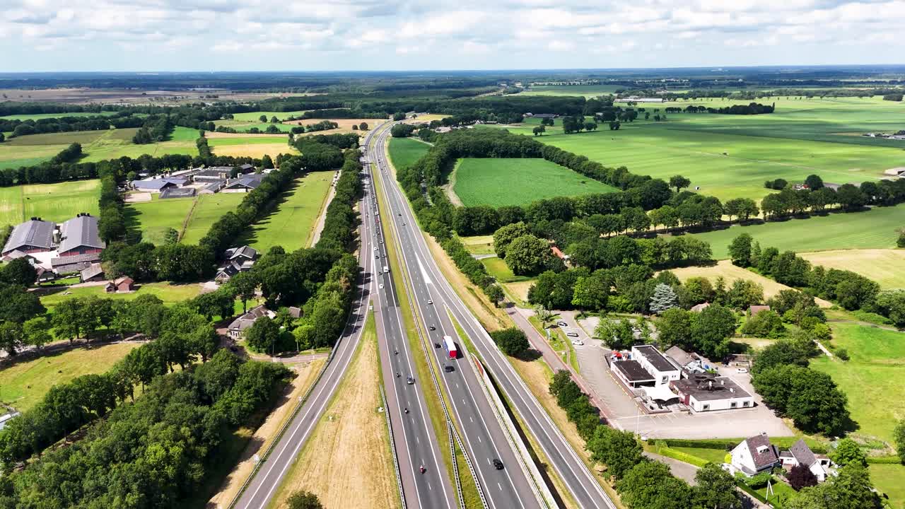 Highway through Dutch Countryside