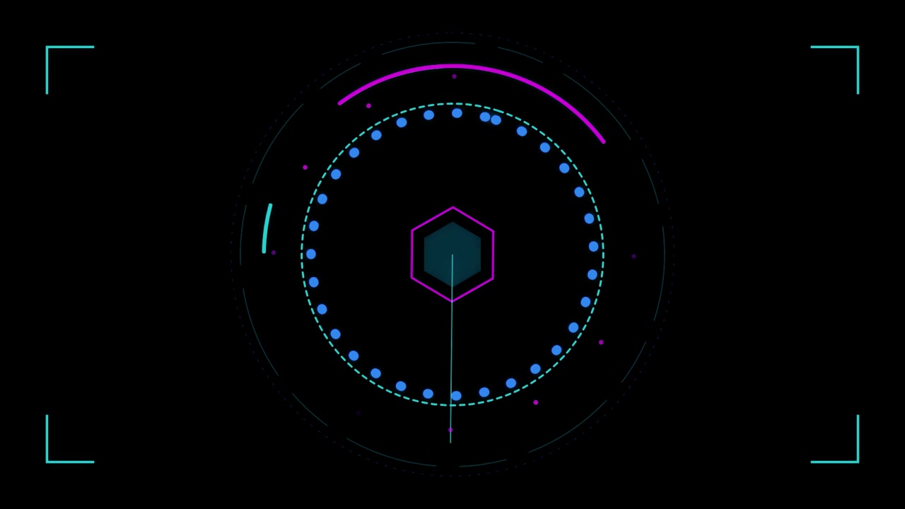 Futuristic Digital Radar Interface with Rotating Scanning Line