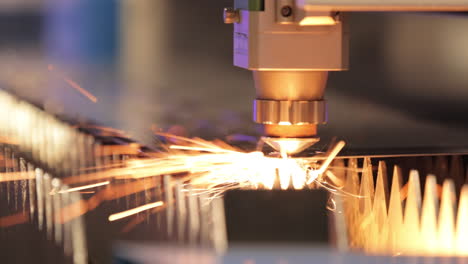 CNC-Laser-cutting-of-metal,-modern-industrial-technology.